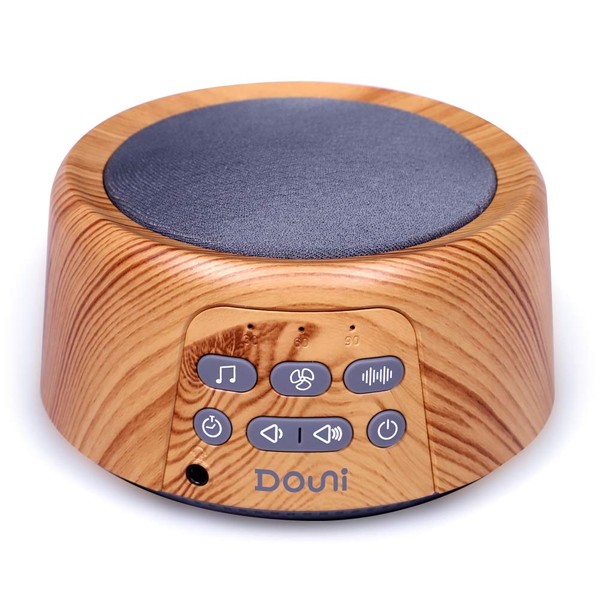 Douni White Noise Machine - Sleep Sound Machine with Soothing Sounds Timer & Memory Function for Sleeping & Relaxation,Sleep Therapy for Kid, Adult, Nursery, Home,Office,Travel.Wood Grain