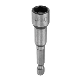 sourcing map Hex Nut Driver Drill Bit 10mm Metric 6-Point Socket 1/4" Hex Shank Magnetic Setter CR-V Steel Bolt Sockets for Power Drills Impact Drivers, 2.56" (65mm) Long