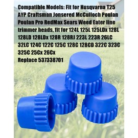 BWCXR 537338701 Trimmer Head Bump Knob Fit for Husqvarna T25 Ultra Durable Advanced Bump Knobst 25 Bump Feed Trimmer (4 Pack)