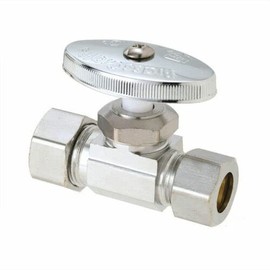 5/8 " Comp x 1/2 " Slip Joint Multi Turn Brass Straight Stop Valve HQ