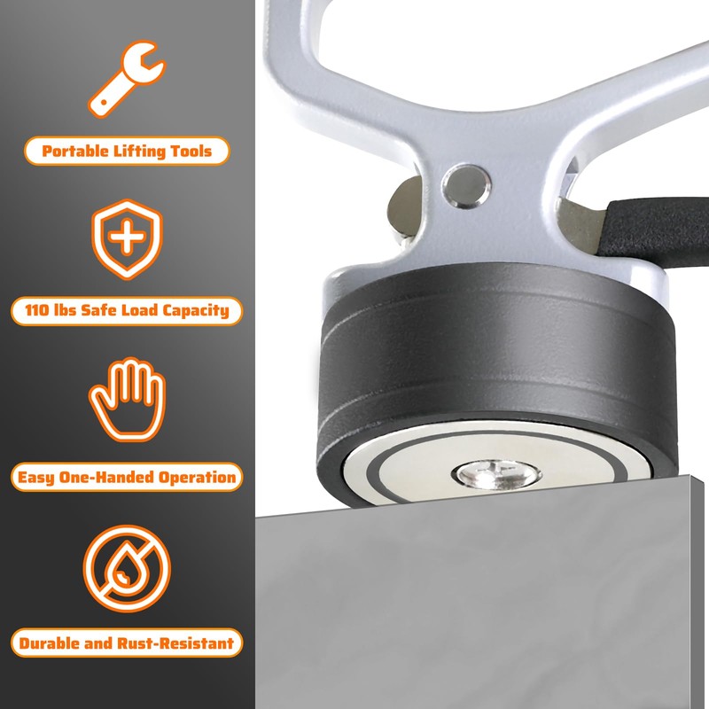 Magnetic Pickup Tool, Stainless Steel Lifting Magnet Sweeper, for Welding,