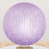 Leyiyi 6x6ft Purple Glittering Round Backdrop Deluxe Shiny Tassels Sequin