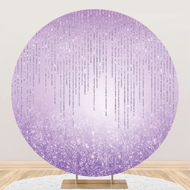 Leyiyi 6x6ft Purple Glittering Round Backdrop Deluxe Shiny Tassels Sequin Circle Backdrop Cover Violets Wedding Girls Children Baby Adult Birthday Baby Shower Bachelorette Party Banner Photo Props