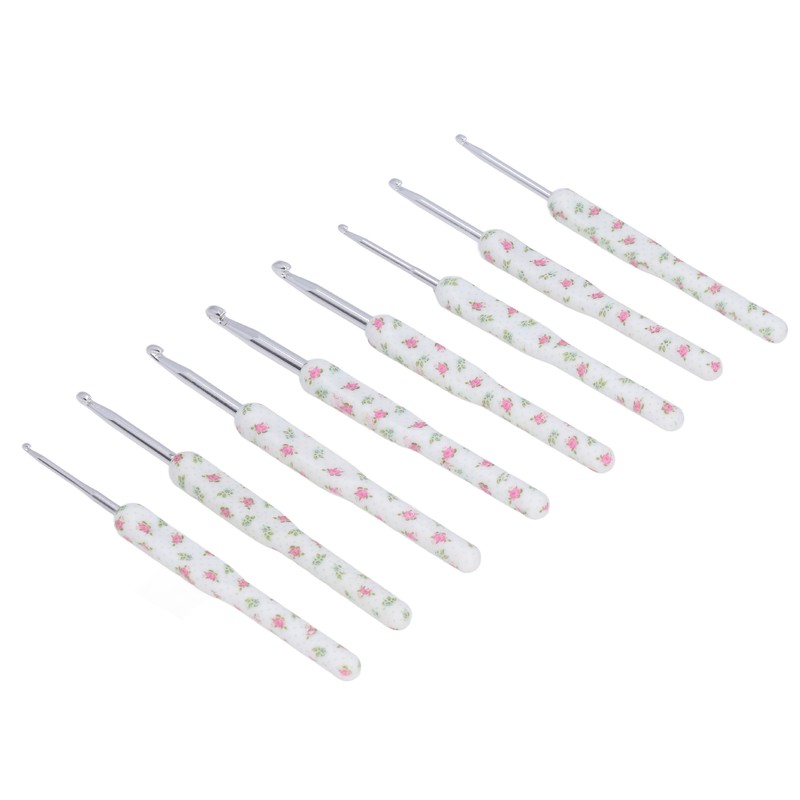 8pcs Crochet Hooks Ergonomic Design Comfortable Handle Easy Identification Compact