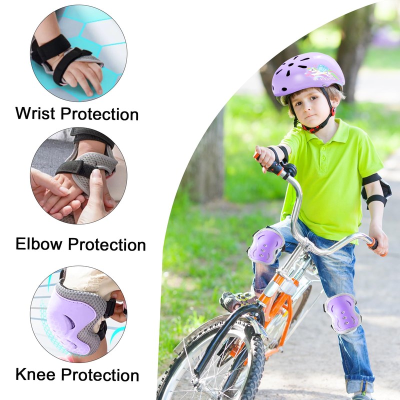 Kids Bike Helmet, Toddler Bike Helmet and Knee Elbow Wrist