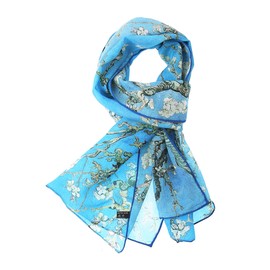 Salutto Women 100% Silk Scarves Van Gogh Paul Gauguin Monet Painted Scarf (24)