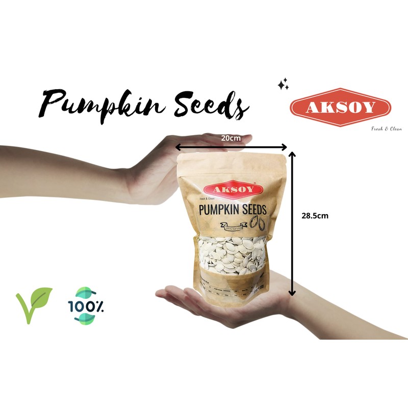 Aksoy Premium Roasted Lightly Sea Salted Whole Pumpkin Seeds 750gr