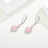 FYNSBLE Pink Heart Opal Earrings for Women Sterling Silver Gemstone
