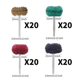 80pcs 25mm Sanding Disc Polishing Sanding Disc for Dremel - Metal Grinding Attachment with 3mm Handle Rotary Tool