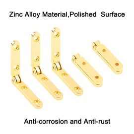 INCREWAY Angle Box Hinge, 20Pcs Zinc Alloy 90 Degree Angle Box Hinge Quadrant Hinge Folding Lid Support Hinge Mortise Hinge Box Hardware for Jewelry Box Gift Box Wine Box Small Wooden Box (Gold)