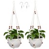 Macrame Plant Hangers for Indoor Plants, 2 Pack 35 Inch