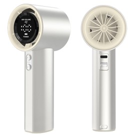 KOQQQ Portable Handheld Fan, Speed (1-100) Adjustable Turbo Personal, 4000mAh Battery Rechargeable Cooling Fan, Digital Display, Gifts for Women Men Travel/Camping/Outdoor (Starlight/Beige)