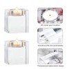 Odowalker 4 Pcs Clear Crystal Candle Holders, 2×2×1.6 inch Square
