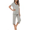 JINSHI Women's Short Sleeve Pajama Set Moisture Wicking Sleepwear for