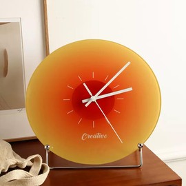 gugululu Sunset Wall Clock Holder, Multifunctional Metal Reading Stand, Record Magazine Display Holder, Small Book Rest for Kitchen Countertops (Silver)