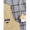 Verdusa Boy's Pocket Front Buckle Sleeveless Cargo Vest Jacket Khaki
