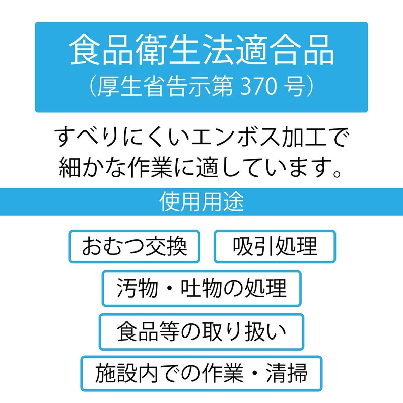 Saraya 51095 Embossed Gloves, PE, Blue, Large, 200 count Polyethylene