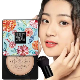 VENZEN BEAUTY CREAM Cushion Foundation, Whitening, Shiny, Moisturizes Skin, Bright, 6 in 1 Cover in 1 Moment, Provides Moisturizing Dry Skin and Keeps Your Skin Smooth and Shiny for a Long Time! 02#
