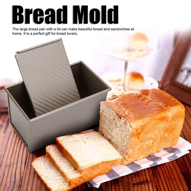 Molde Para Pan, Caja Antiadherente de Pan Tostado con Tapa