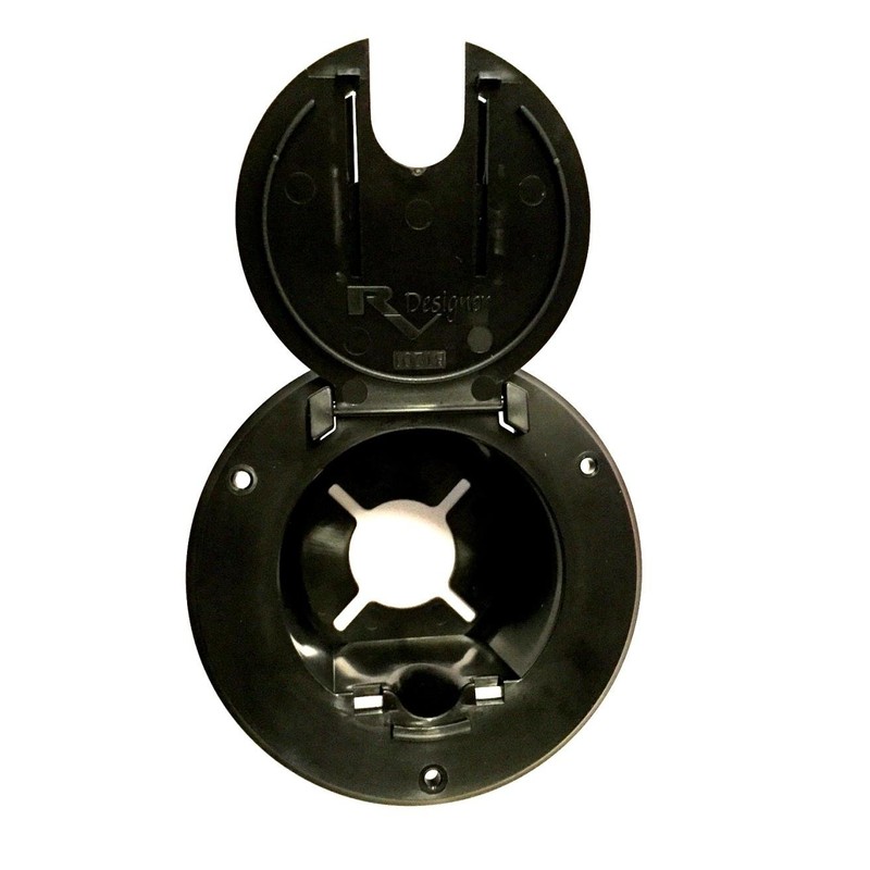 Valterra Black Electric Power Cord Small Round Cable Hatch 3"