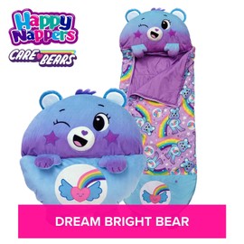 Happy Nappers: Care Bears Sleep Sack Medium - Dream Bright Bear - 54 x 20, 2-in-1: Plush Character Opens Into Sleeping Bag, Soft Play Animal, Kids 3+