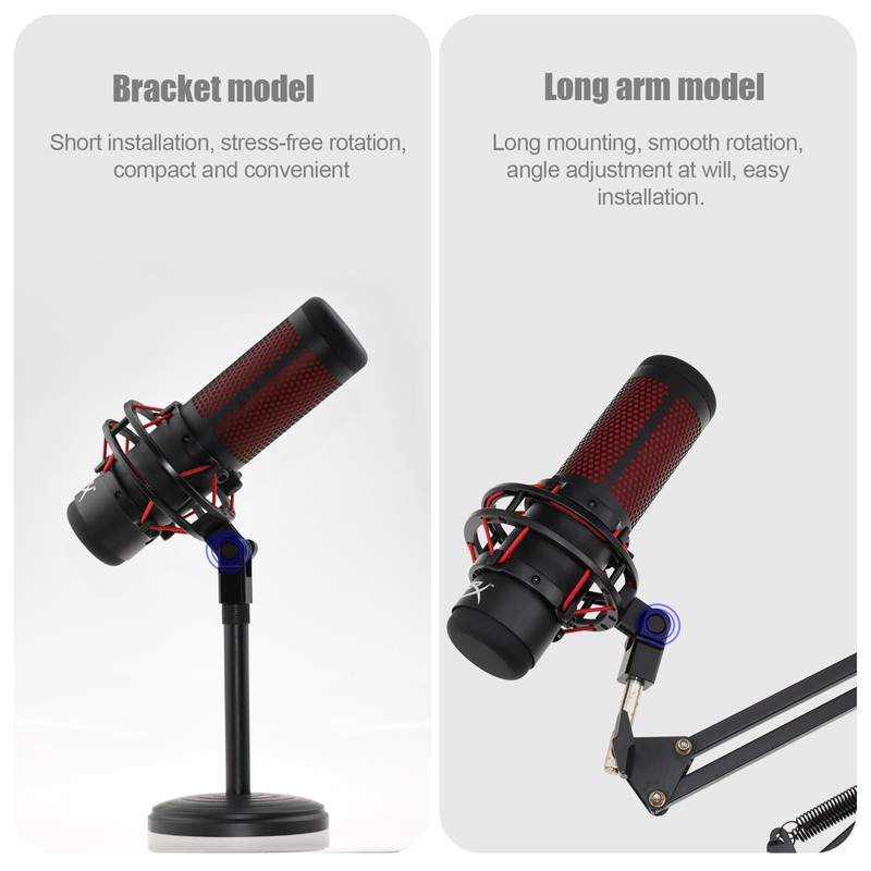 Microphone Mount Adapter for Hyperx Quadcast with 3/8" or 1/4"