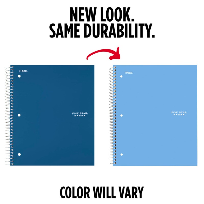 Five Star Spiral Notebook + Study App, 1 Subject, College
