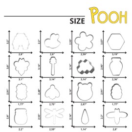 16PCS Bee Cookie Cutters Set – Stainless Steel Baking Molds for Kids Baby Shower Birthday Party Cute Bumblebee Shapes Variety Pack for Cookies Fondant and Crafts