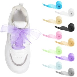 Nogeqi 10 Paar Satin Schnürsenkel Flache Ribbon Schuhbänder, Breite Bunte Schnürsenkel Ersatz für Kinder Damen, Organza Flache Schuhbänder Bunt für Sportschuhe Laufschuhe (10 Farben, 120cm)