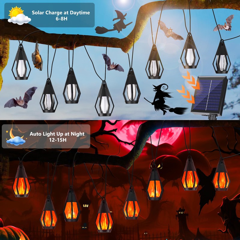 Solar String Lights for Outside, 33Ft Solar Patio Lights with
