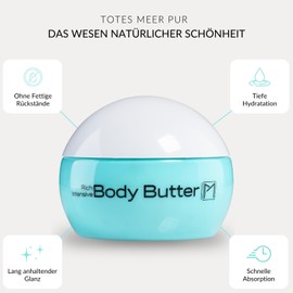 Pure Mineral Intensive Body Butter with Shea Butter, Deep Moisture, Dead Sea Minerals, For All Skin Types, No Silicones, Sulphates, Parabens, 250 ml