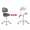 Saddle Stool Rolling Chair with Back Support,Esthetician Tattoo Dental Stool