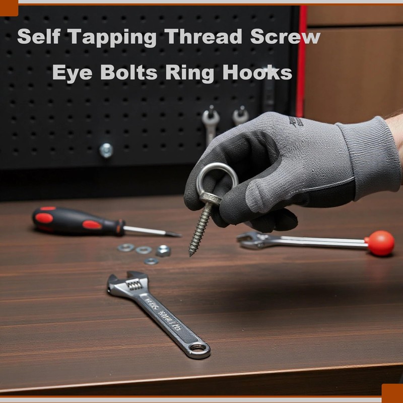 Floyutin 2 in Long Self Tapping EyeBolts M4x50mm Eye Screws