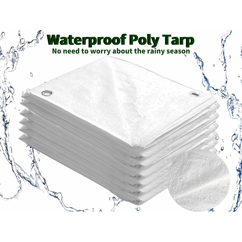TARPAL 4x6 Feet White Tarp Waterproof(2 Pack) Small tarps Multipurpose