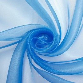Princess Polyester Bridal Liquid Shimmer Organza 60 Inch 30 GSM Lightweight Sheer Fabric by The Yard for Sewing, Crafts, DIY, & More - Royal Blue, 1 Yard