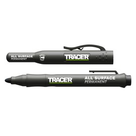 Tracer Clog-Free Black Construction Marker with Site Holster (All-Purpose Marker perfect for shiny and dusty surfaces.) - Black