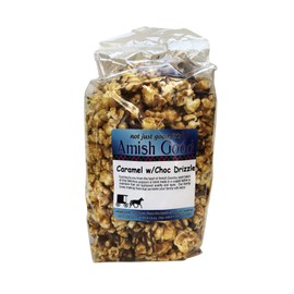 Amish Good Caramel Popcorn with Chocolate Drizzle Large Bag…