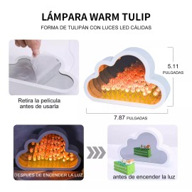 lampara/luces para espejo/espejo led/luz de noche/lamparas led/espejo/espejo con luces/espejo de tulipanes/espejo con lu Luz Lámpara Noche Flor Tulipanes Nube Con Espejo Romántica