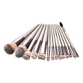 Brochas Velvoss 14 Piezas Cepillo Maquillaje Color Champán