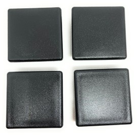(4 Pack)- 2 1/4" Square (10-14 G) Black Plastic Tubing Plugs | for Tube ID from 2.116" to 2.167"