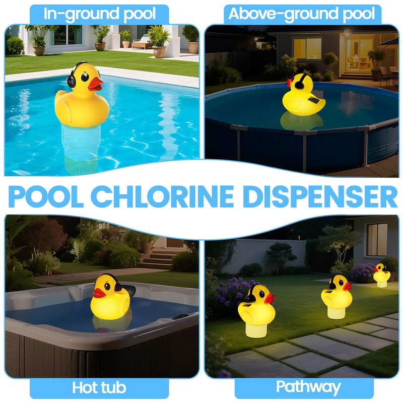 KingSom 2025 Upgraded Pool Chlorine Floater, Duck chlorine Floaters with