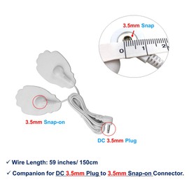 4 Count TENS Wires 3.5mm Plug TENS to 3.5mm Snap Electrode Wires for TENS Unit Electrodes Lead Wires for TENS (Please Check Plug Size – 3.5mm Plug Only)