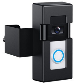 Anti-Theft Video Doorbell Mount ，Adjustable No-Drill Mounting Bracket for Blink & Ring Video Doorbell 1/2/3/3 Plus/4/2023 Release，Not Block Doorbell Motion Sensor for Home Apartment Office (Black)
