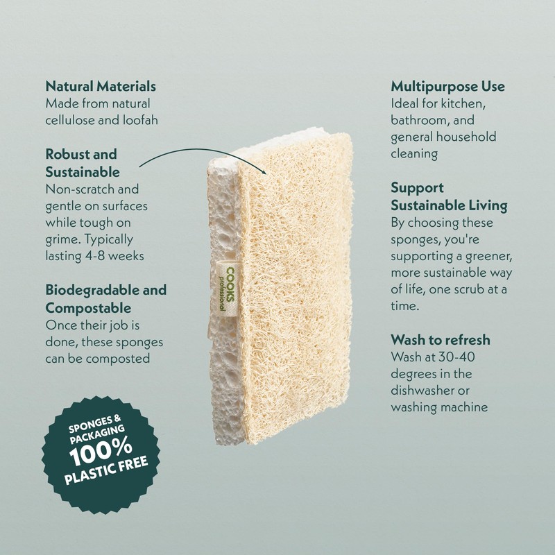 Cooks Professional Eco Scourer Sponges Multipack | 12 Pack |