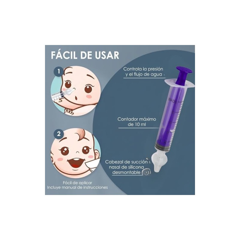 2 Enjuagues nasales para bebés en color morado. 2 PACK!