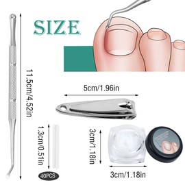42 Piece Ingrown Toenail Set, Ingrown Toenail Lifter, Toenail Correction Patch, Toenail Correction Patch, Ingrown Toenails Strips, Toenail Correction Clippers