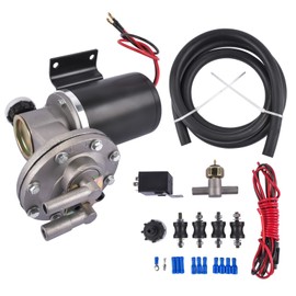 Mustrod 12 Volt Electric Vacuum Pump Kit 18" to 22" Electrical Vacuum Pump for Brake w/Installation Kit #28146
