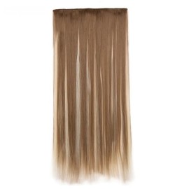 Golden Brown & Platinum Highlighted Clip-In Hair Extension Multi-Tonal Glamour