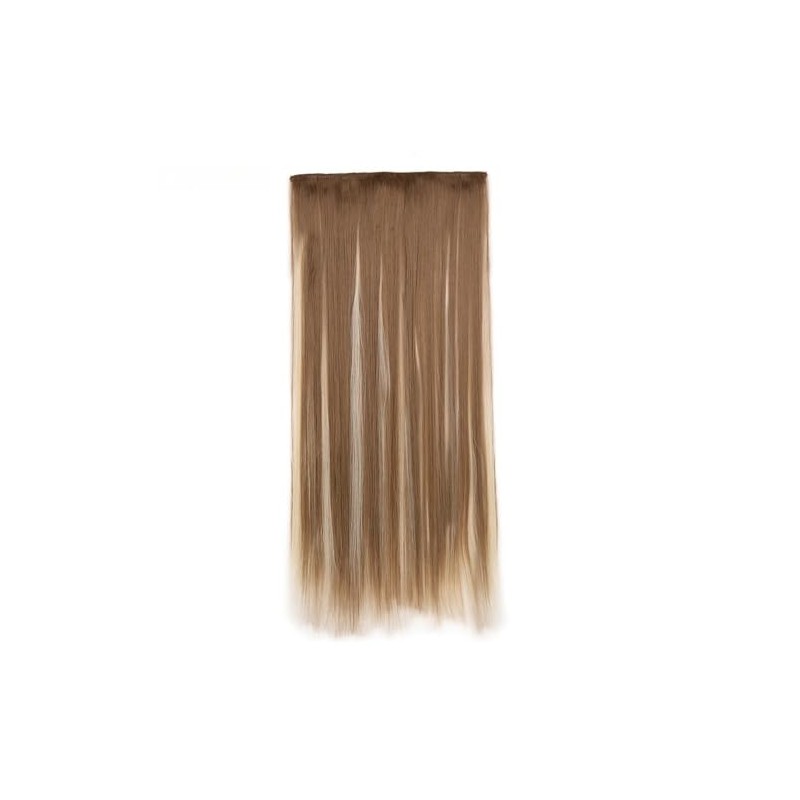 Golden Brown & Platinum Highlighted Clip-In Hair Extension Multi-Tonal Glamour