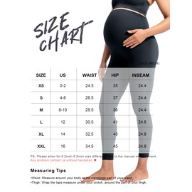 POSHDIVAH Women's Creamluxe Maternity Leggings 25" Over The Belly Pregnancy Yoga Pants Active Workout Leggings, Black Medium